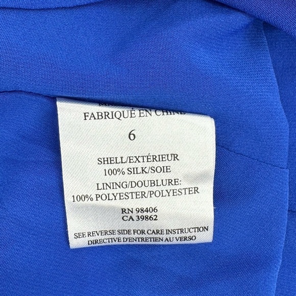 Theory Avrex Sleeveless Office Cocktail Silk Georgette Dress -Blue -Size 6 - NWT - Picture 9 of 11